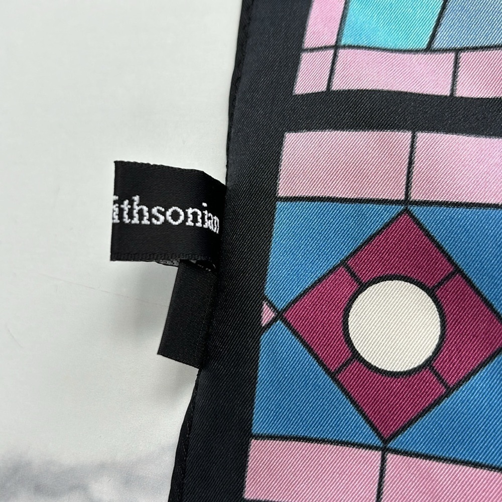 Smithsonian Institution Rectangle Silk Scarf Stai… - image 5